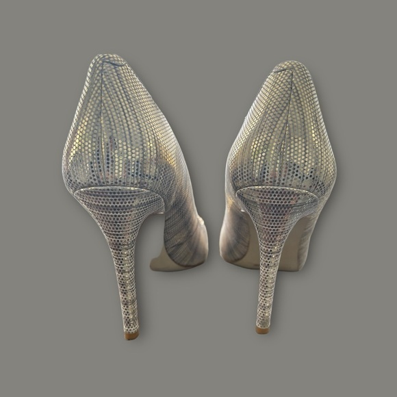 Enzo Angiolini Gold Metallic Peep Open Toe Heel Eve Party Shoe Stiletto SZ 11M - Picture 6 of 9